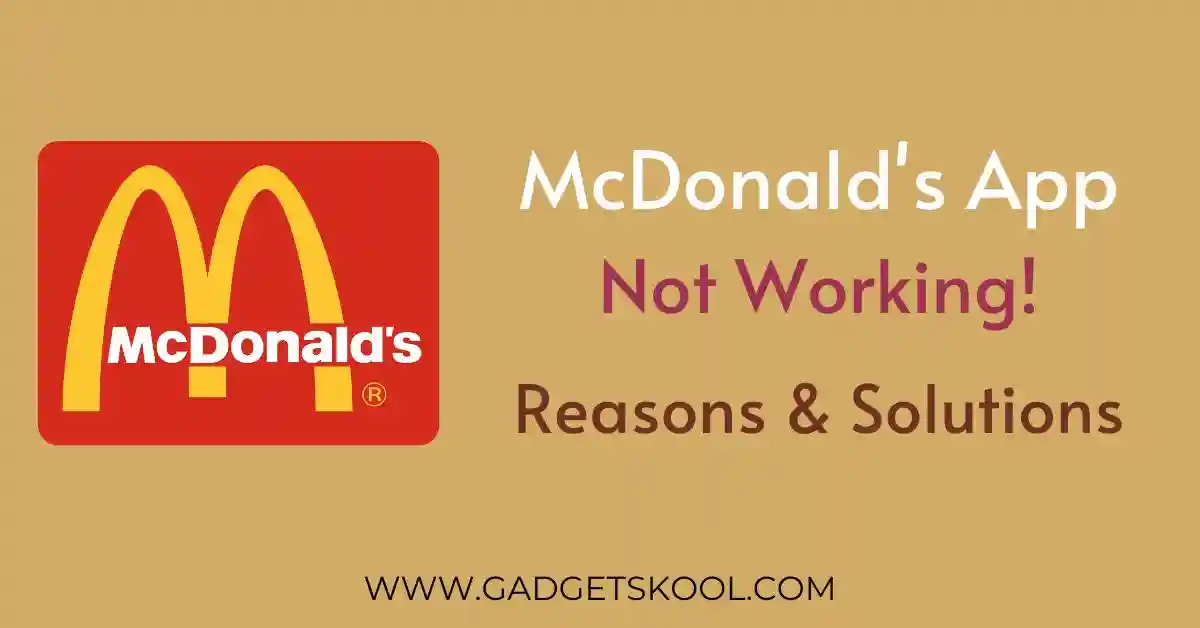 mcdonald's app not working solution