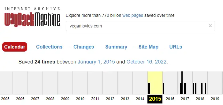 Vegamovies website launch date and year