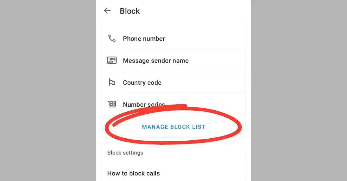 Truecaller manage blocklist