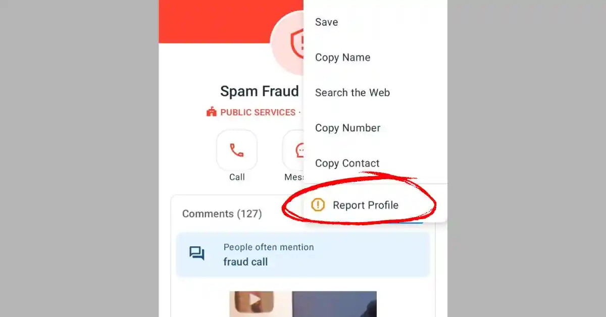 truecaller report a number manually