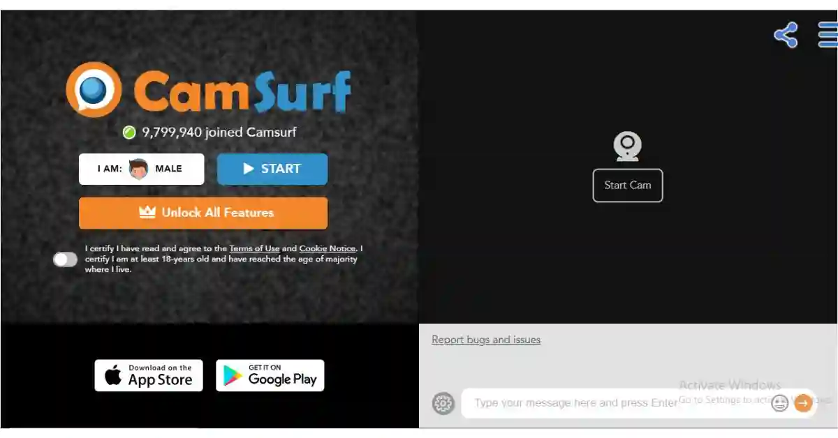 Camsurf stranger video chat app